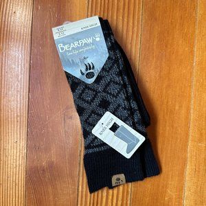 BEARPAW Black Patterned Knee High Socks Size 9-11 NWT
